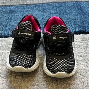 Champion Kids Black and Pink Mesh Sneakers
